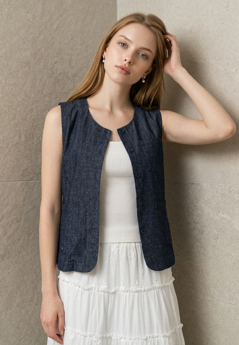 Plain B. Sleeveless Denim Vest