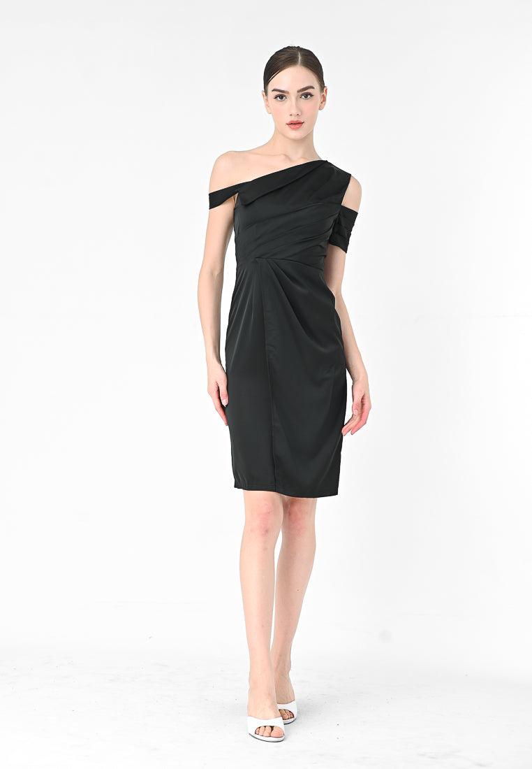 BebeBeige Cold Shoulder Mini Dress