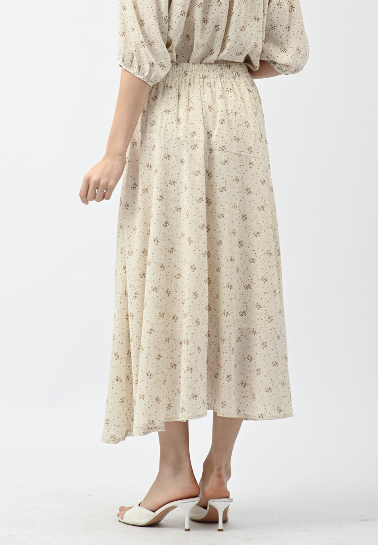 Plain B. Floral Midi Skirt