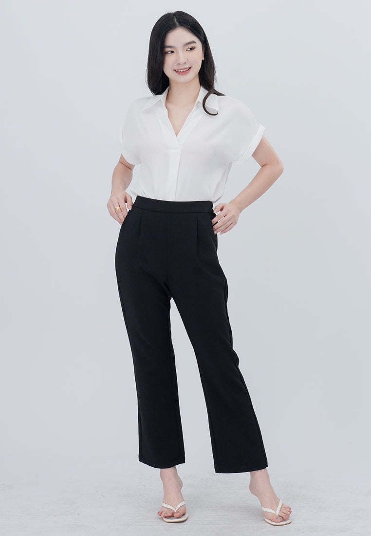 BebeBeige Collar V-Neckline Cooling Blouse Top