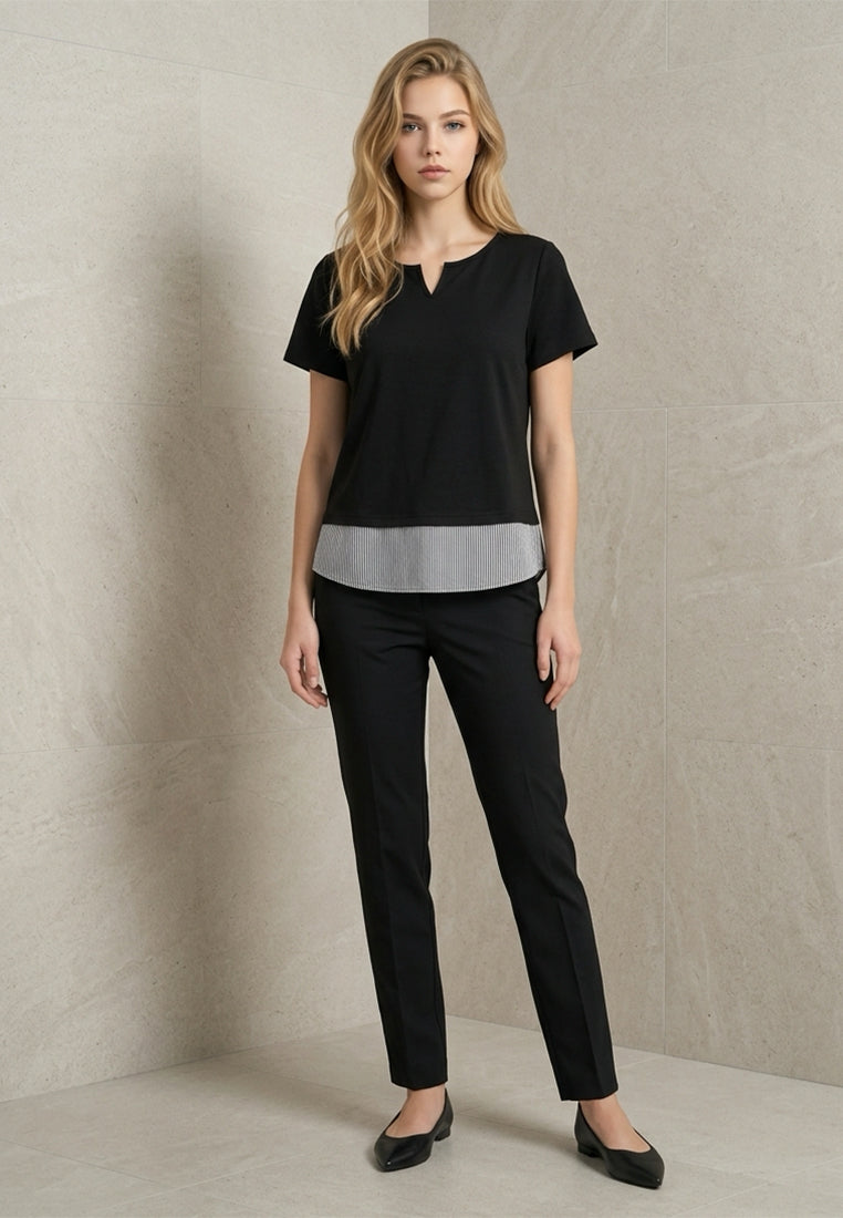 Plain B. Notch-Neck Cotton Tee