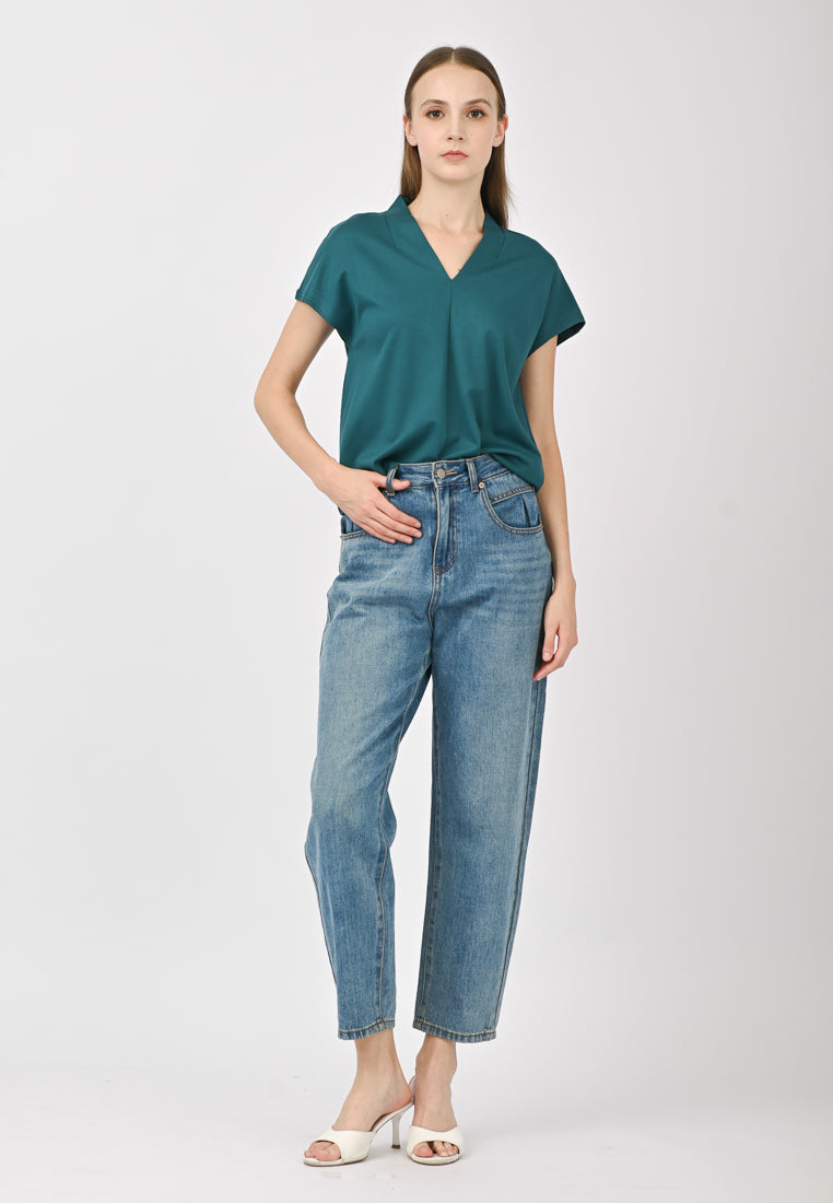 BebeBeige V-Neck Shirt Top