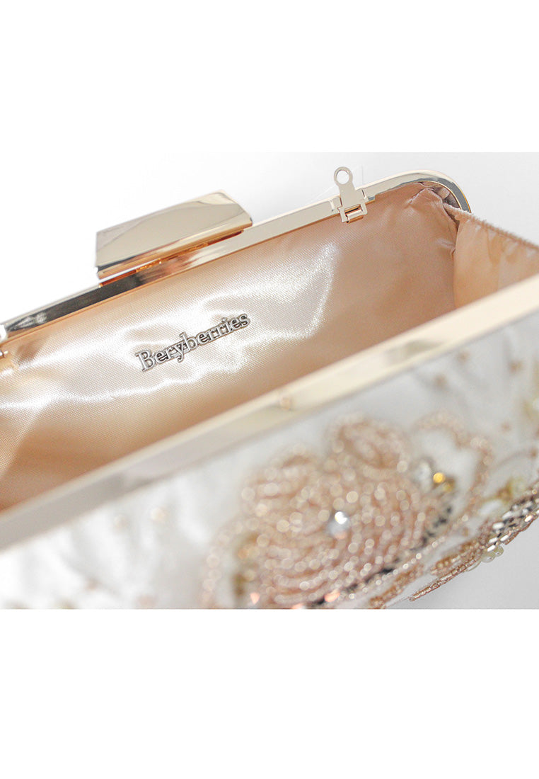 BerryBerries Embroidered Folds Design Clutch Bags