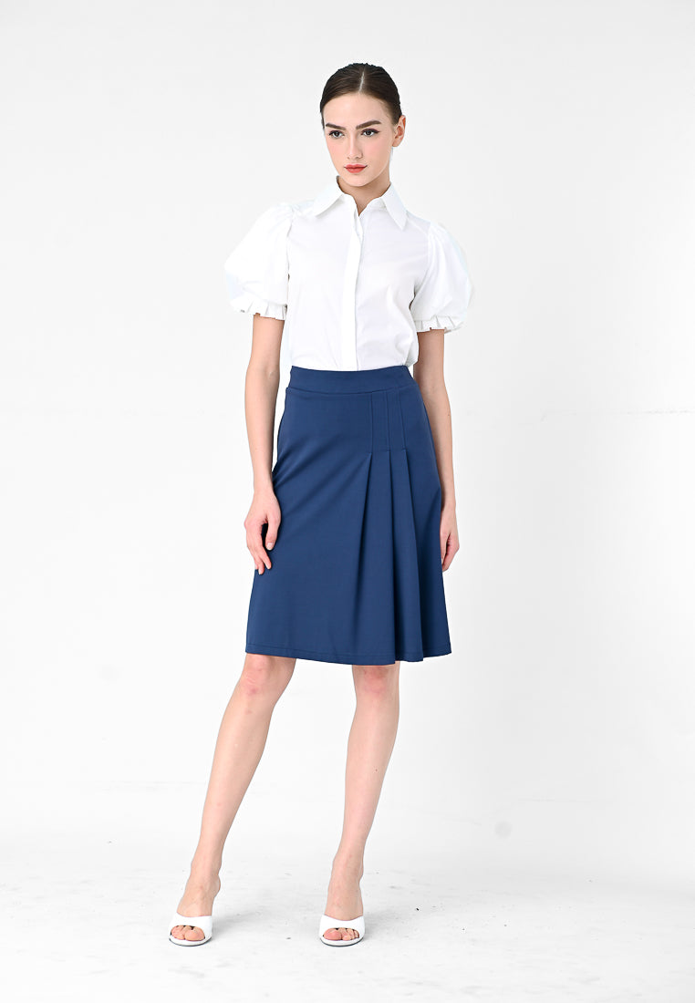 BebeBeige A-Line Midi Skirt