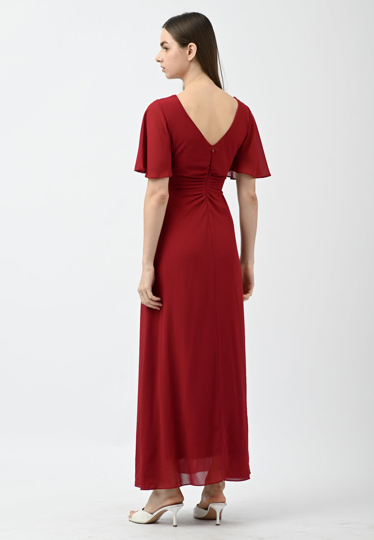 BebeButterfly V-Neck Maxi Dress