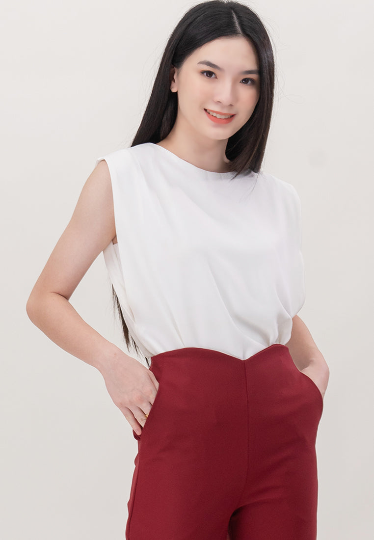 BebeBeige Polyester Sleeveless Blouse Top
