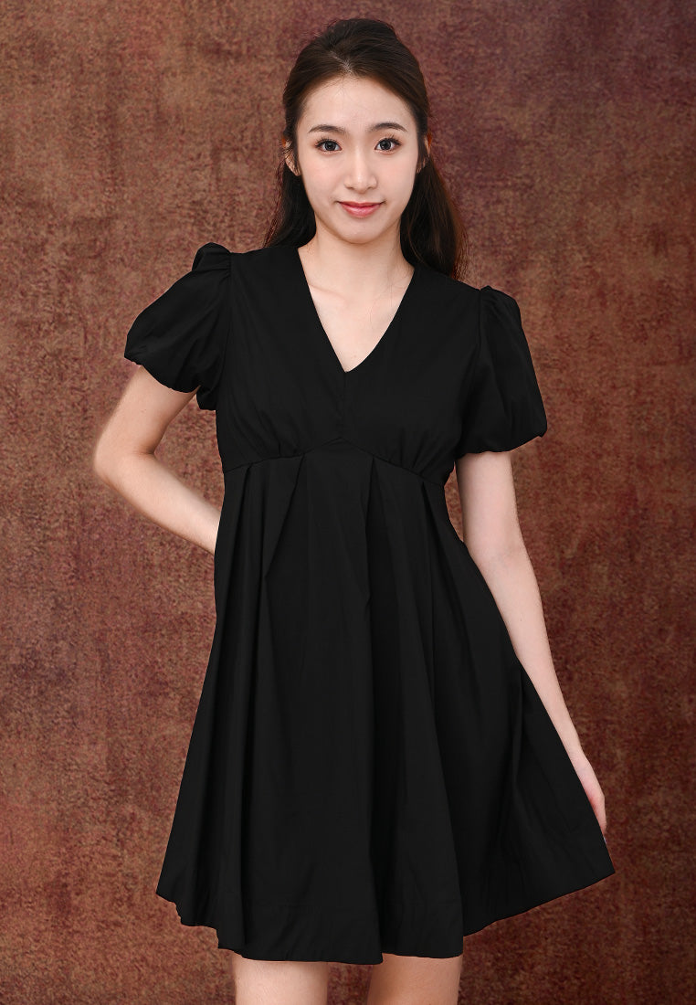 Plain B. V-neck Mini Dress