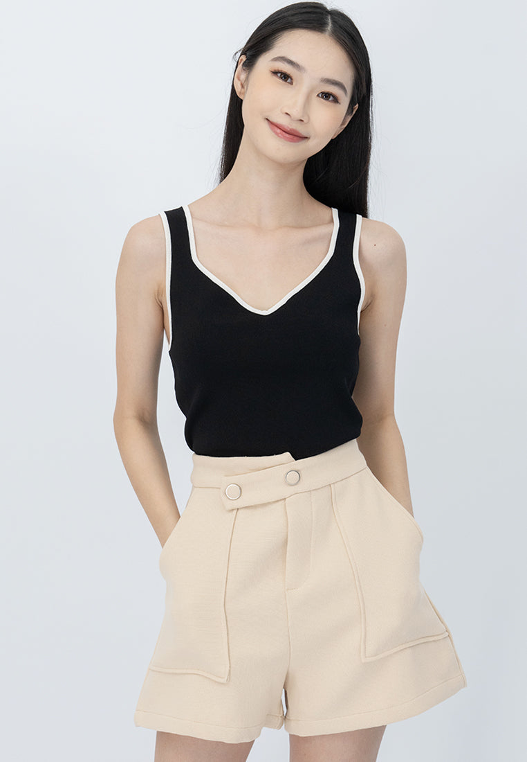 Plain B. Knitted Cropped Tank Top