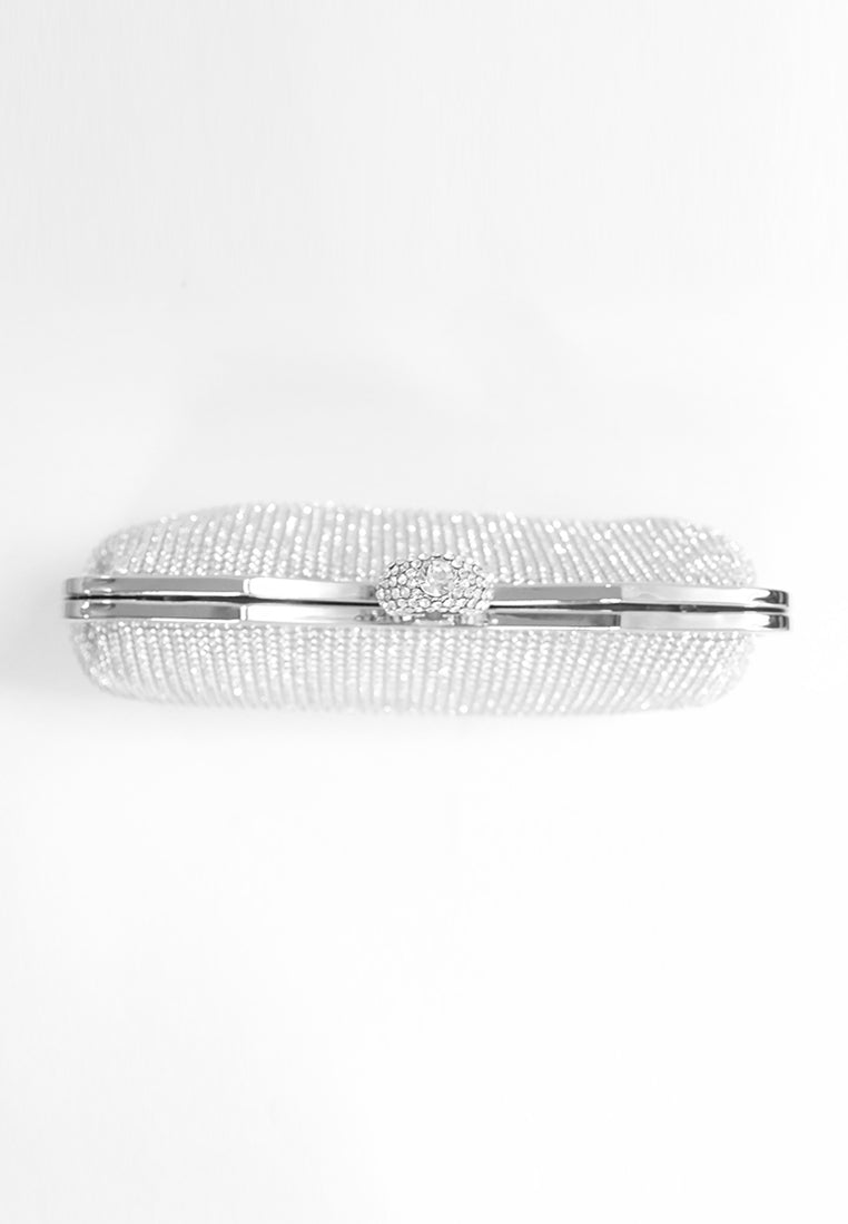 BeryBerries Crystal Folds Design Chain Strap Clutch Bags