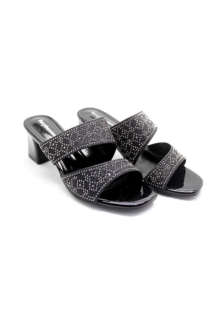 BeryBerries Rhinestones Metalic Heel Sandals
