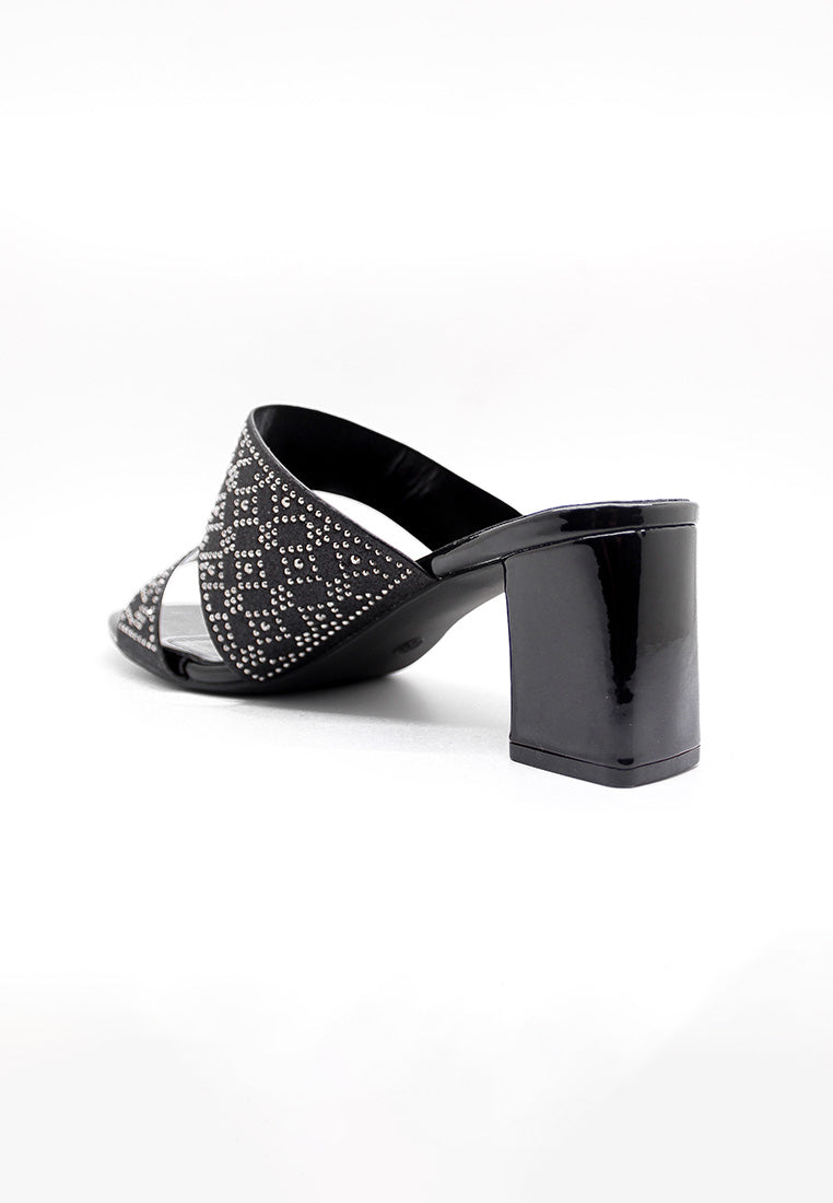 BeryBerries Rhinestones Metalic Heel Sandals