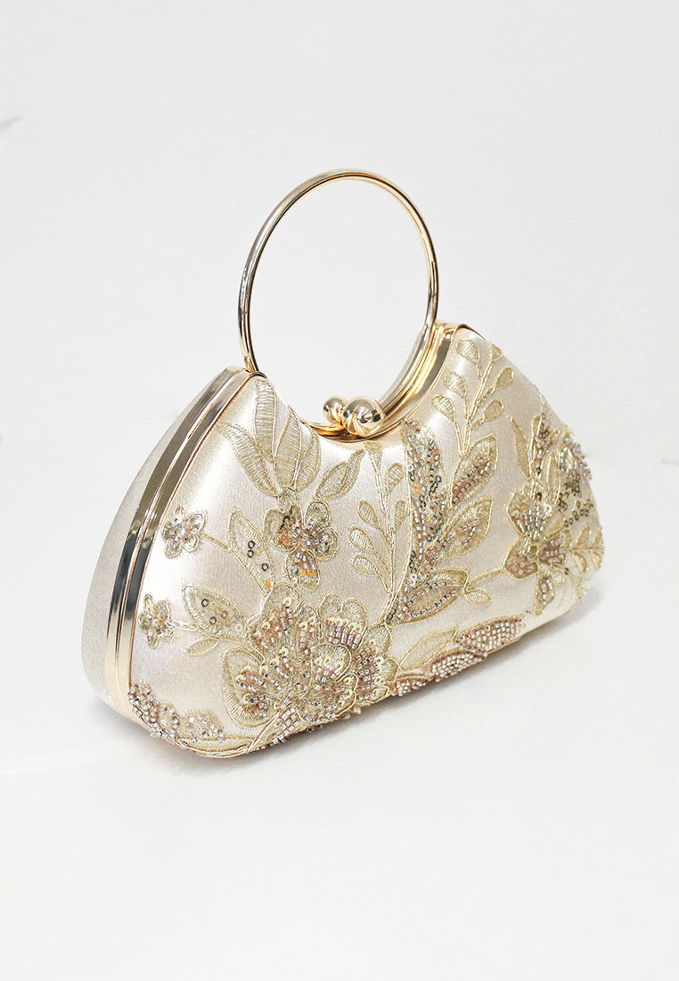 BeryBerries Embroidered Handle Clutch Bags
