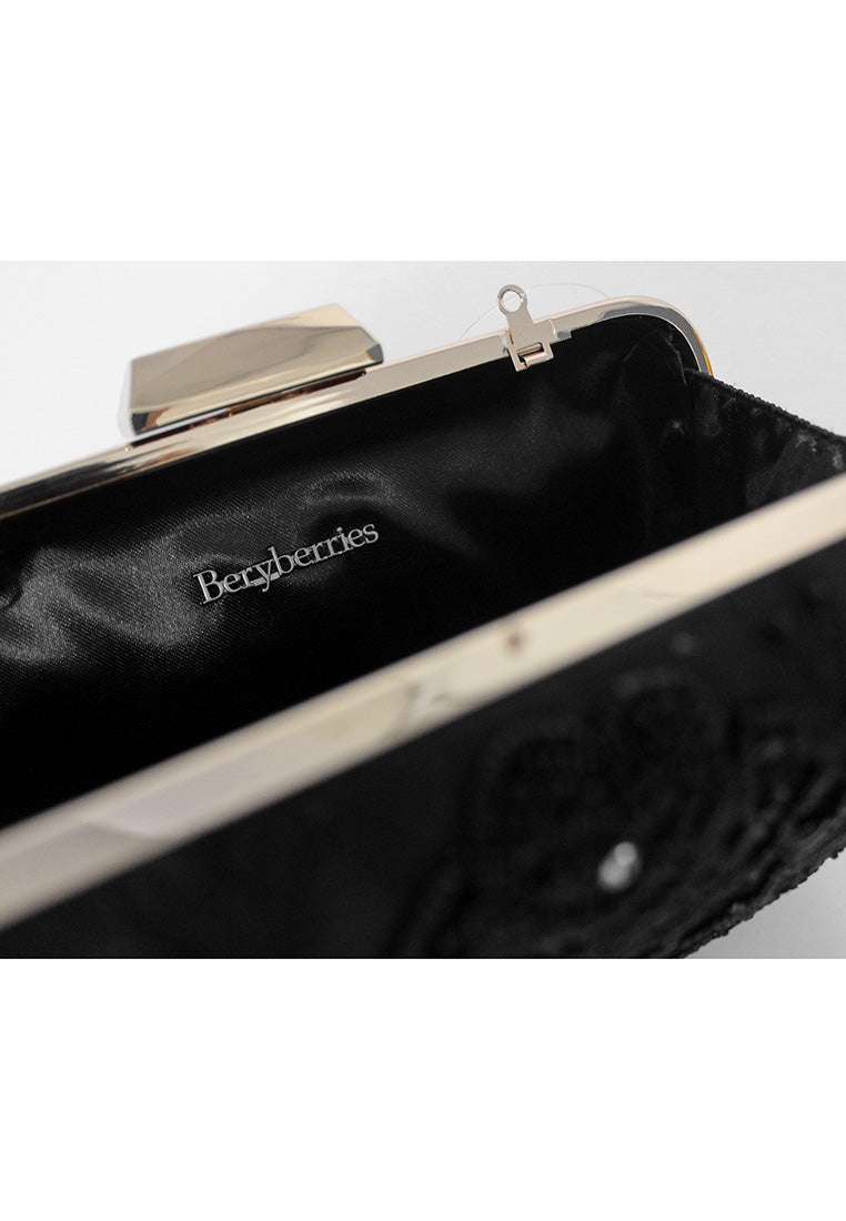 BerryBerries Embroidered Folds Design Clutch Bags