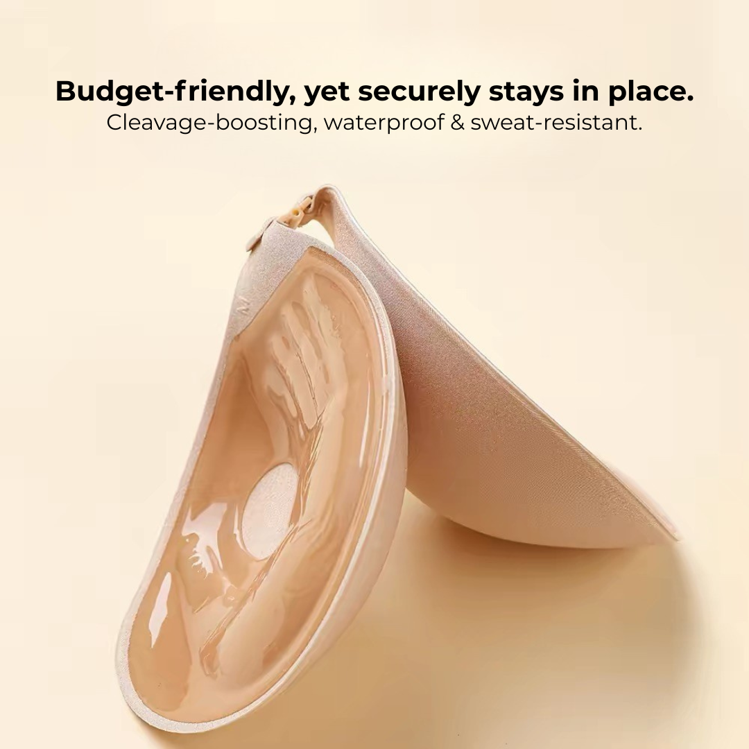 BebeButterfly Seamless Invisible Adhesive Push Up Nu Bra Stick On Front Buckle Wedding Silicone Bra