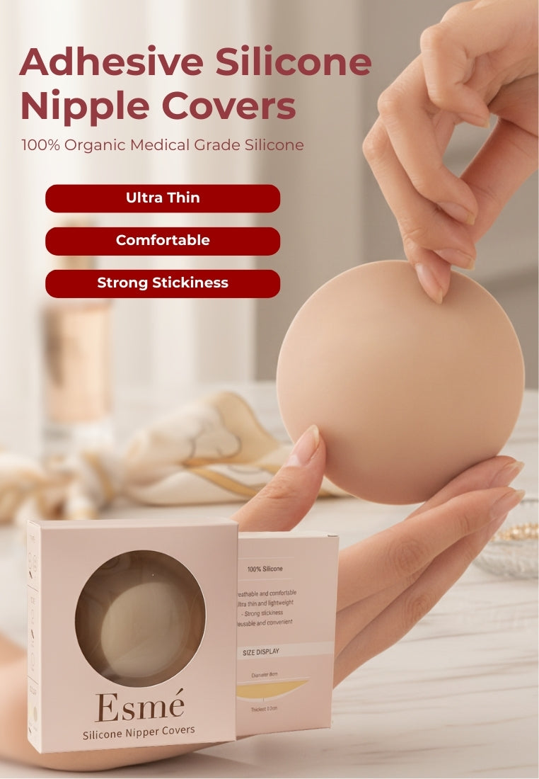 Esme Nipple Cover Adhesive & Non-Adhesive Skin Friendly Reusable Washable Breathable Glue & Non-Glue