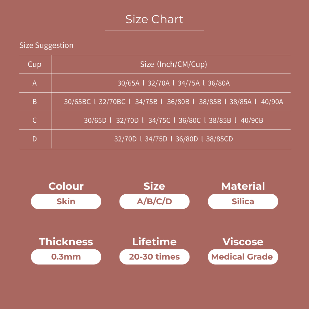 Esme Nubra Seamless Invisible Reusable Adhesive Push Up Comfortable & Easy Wear & Wash Nu Bra