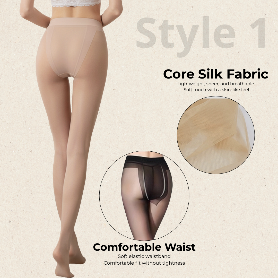 Bebebutterfly Seamless Extra Large Comfort Fit Ultra Thin T-Crotch Stockings Pantyhose
