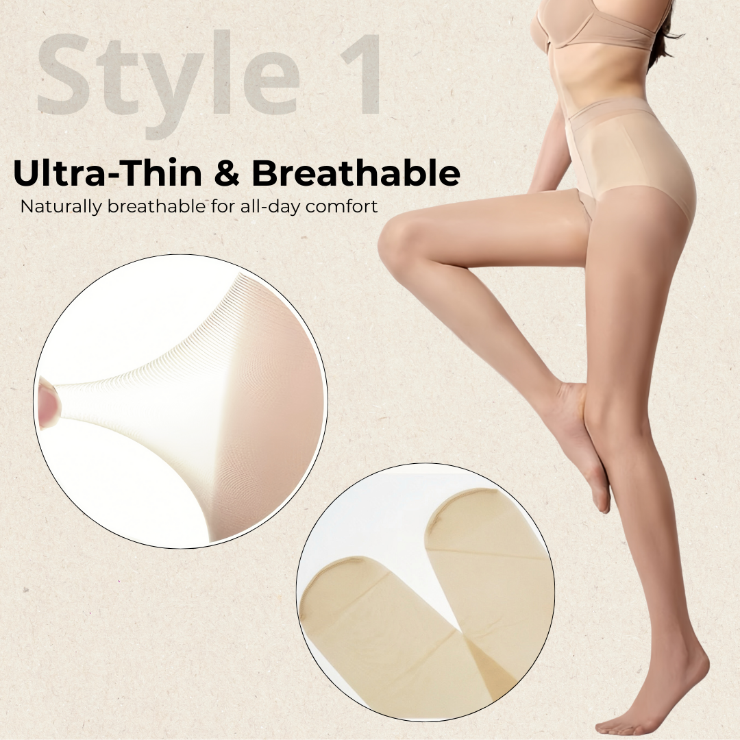 Bebebutterfly Seamless Extra Large Comfort Fit Ultra Thin T-Crotch Stockings Pantyhose