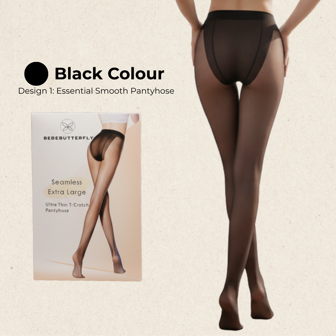 Bebebutterfly Seamless Extra Large Comfort Fit Ultra Thin T-Crotch Stockings Pantyhose