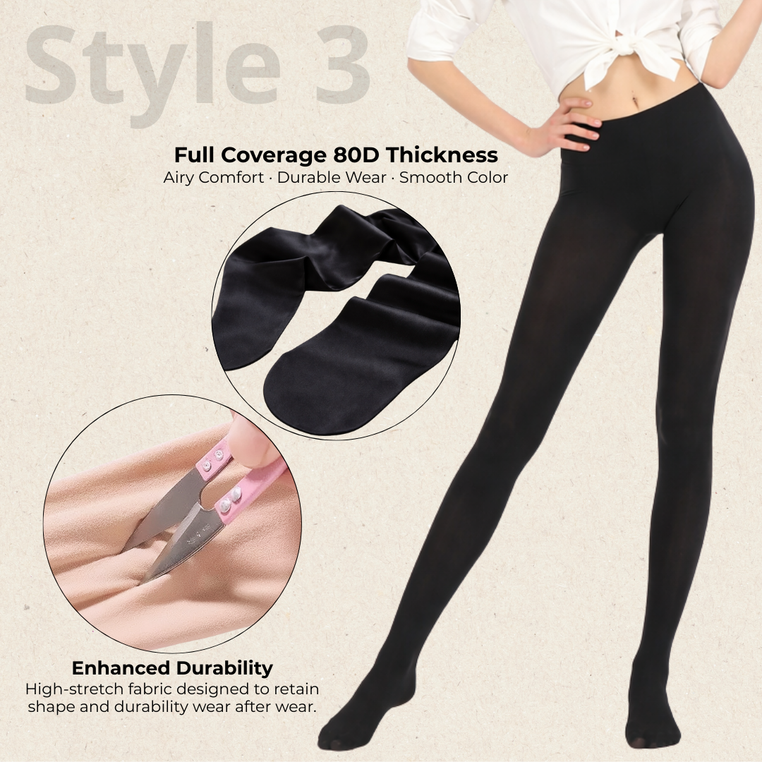 Bebebutterfly Full Coverage Comfort Fit Enhanced Durability Stockings Pantyhose Black & Beige - ST292