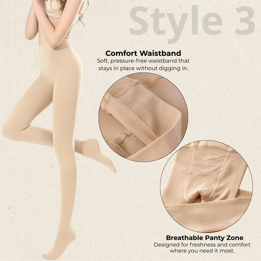 Bebebutterfly Full Coverage Comfort Fit Enhanced Durability Stockings Pantyhose Black & Beige - ST292