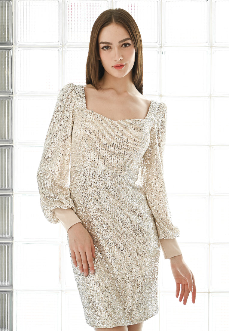 BebeBeige Sequins Mini Gown