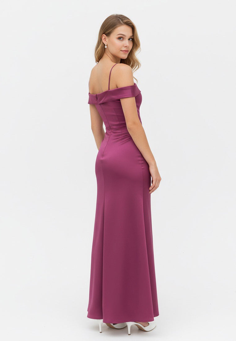 BebeBeige Off Shoulder Dinner Dress