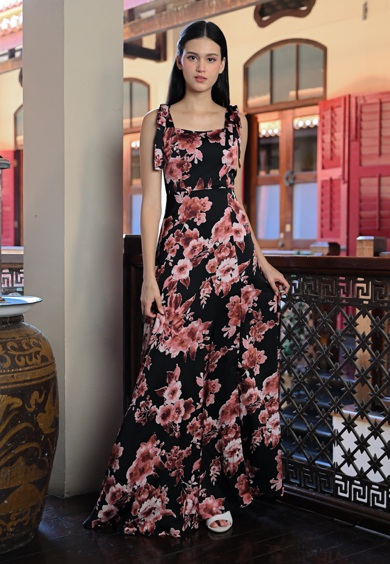 BebeBeige Floral Maxi Dress