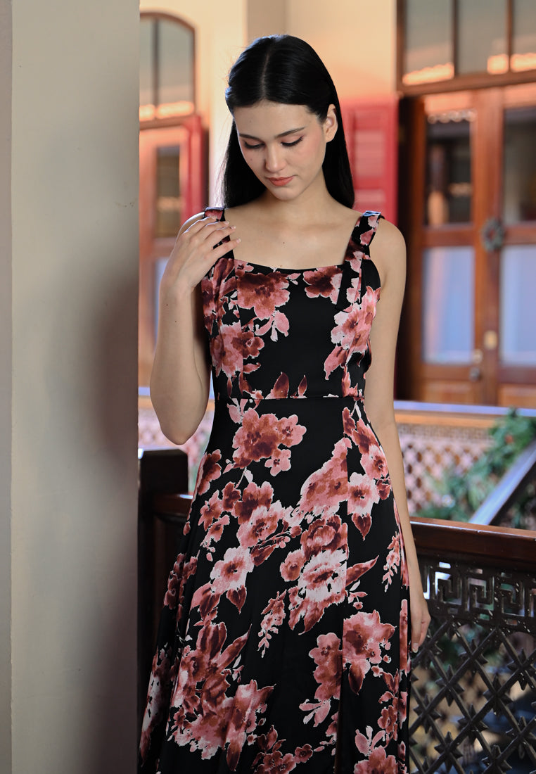 BebeBeige Floral Maxi Dress