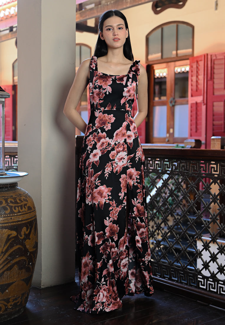 BebeBeige Floral Maxi Dress