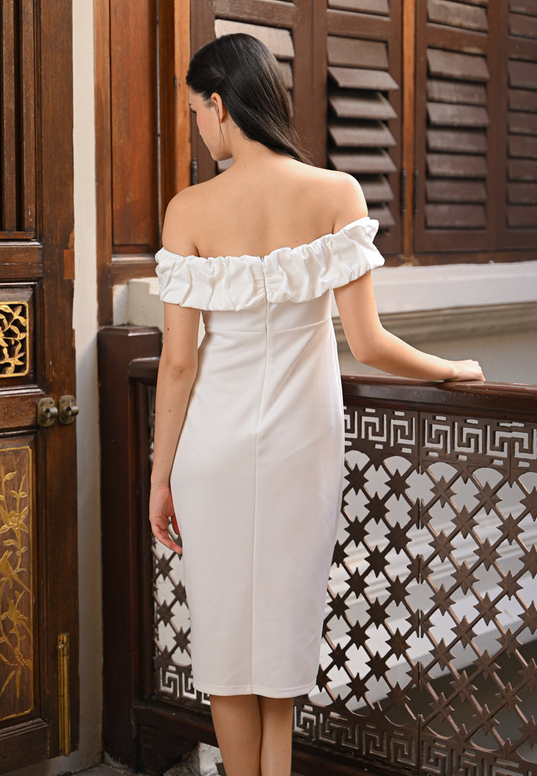BebeBeige Off Shoulder Dress