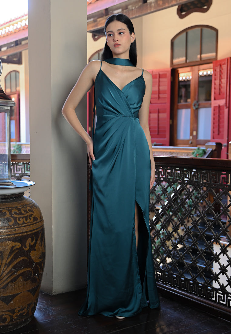 BebeBeige Satin Dinner Dress