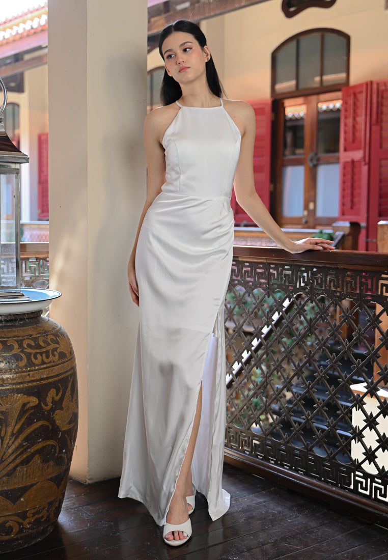 BebeBeige Backless Maxi Dress
