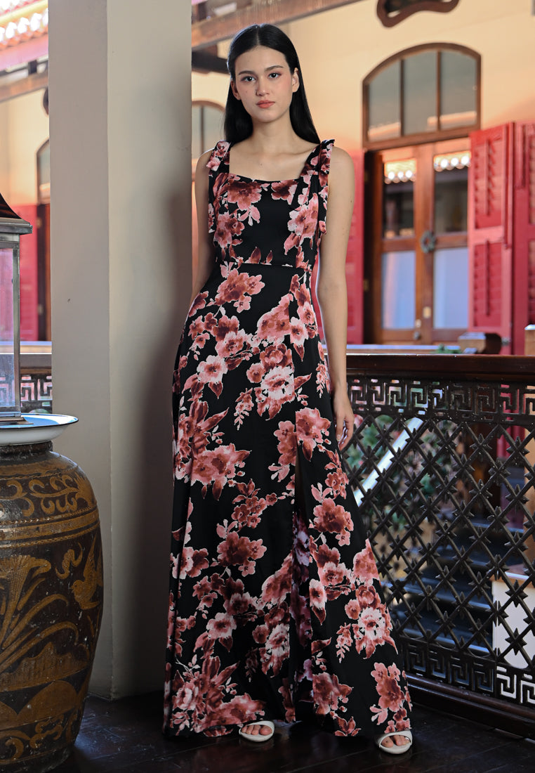 BebeBeige Floral Maxi Dress