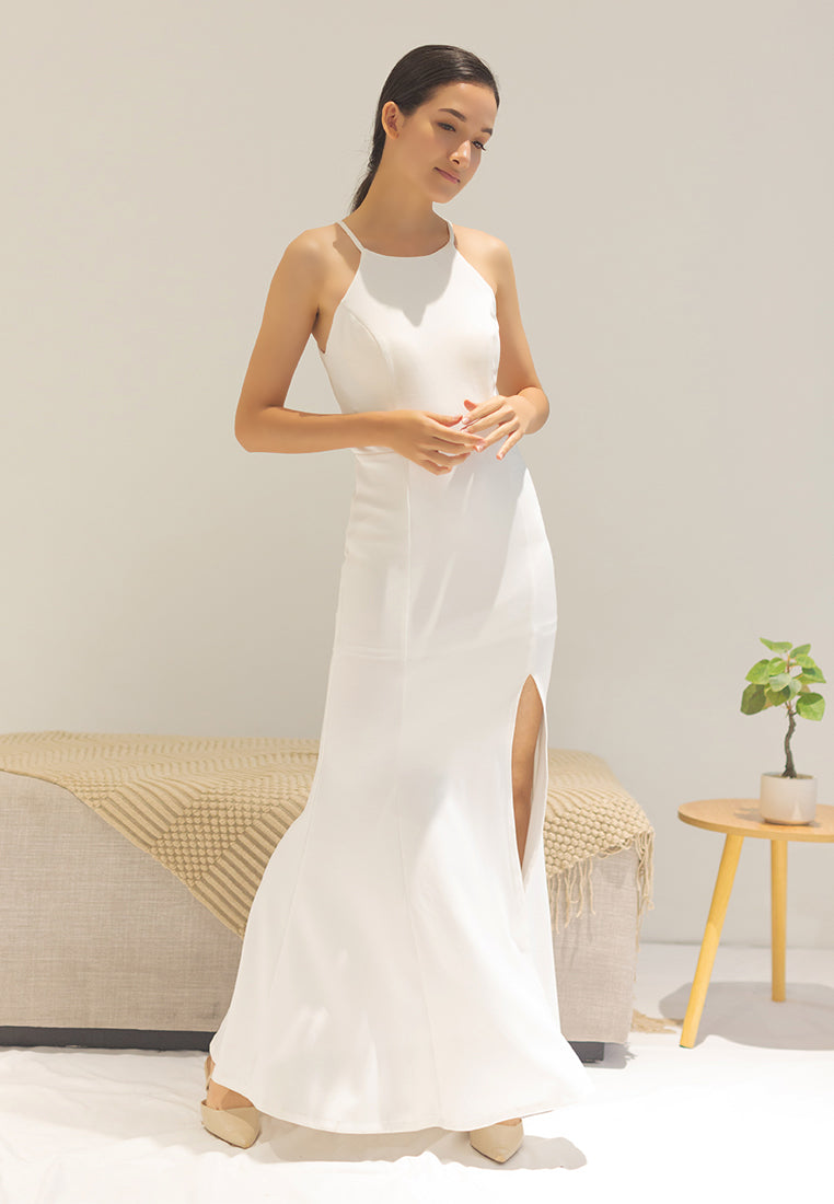 BebeBeige Cut-in Slim Fit Sexy Back Elegant Long Dinner Dress