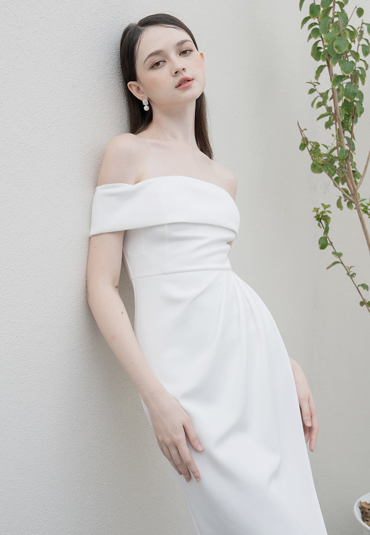 BebeBeige Off Shoulder Dinner Dress