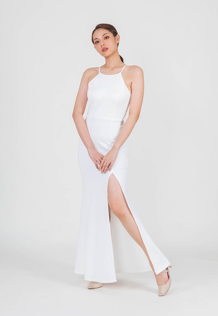 BebeBeige Cut-in Slim Fit Sexy Back Elegant Long Dinner Dress