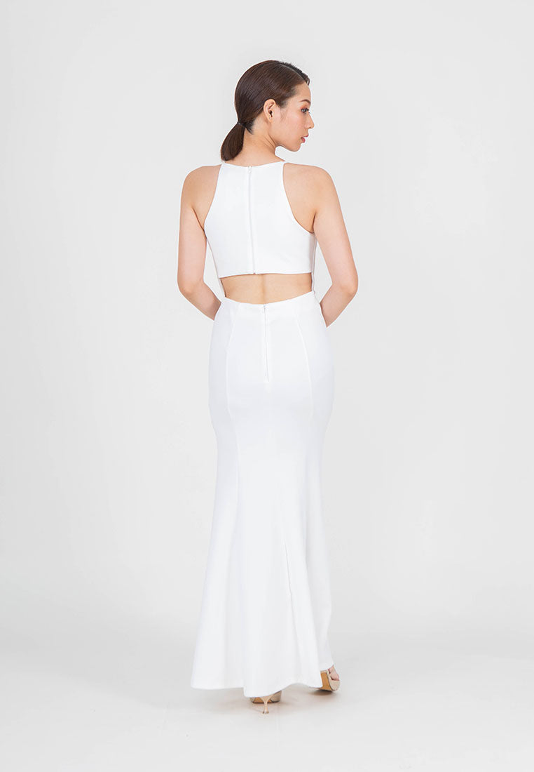 BebeBeige Cut-in Slim Fit Sexy Back Elegant Long Dinner Dress