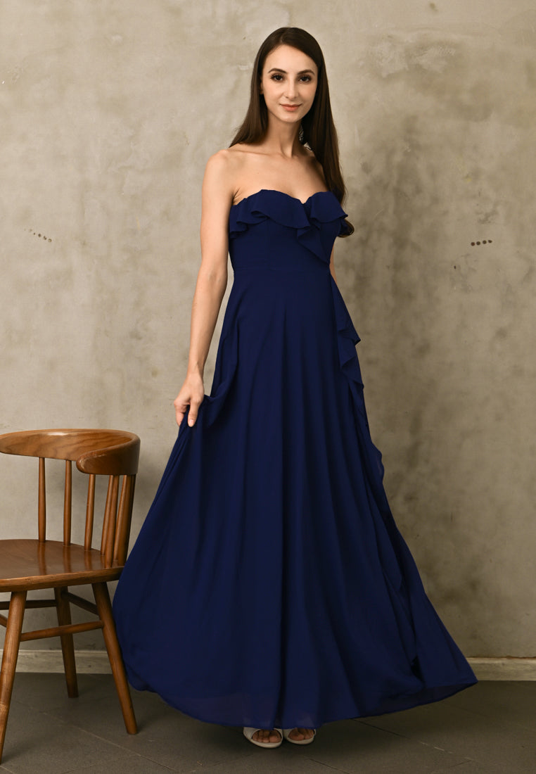 BebeBeige Off Shoulder Maxi Dress