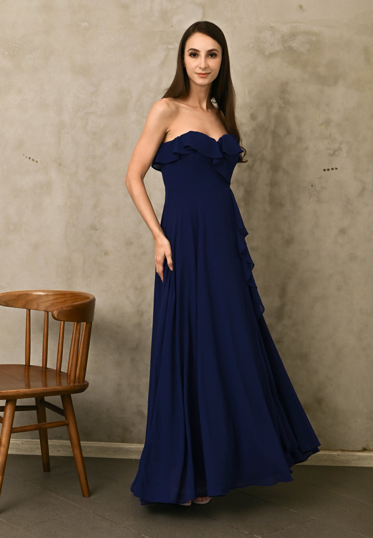 BebeBeige Off Shoulder Maxi Dress
