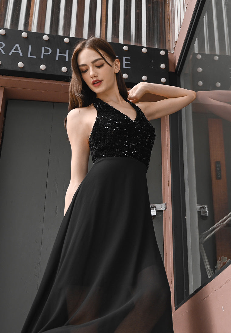 BebeBeige Sequins Maxi Dress