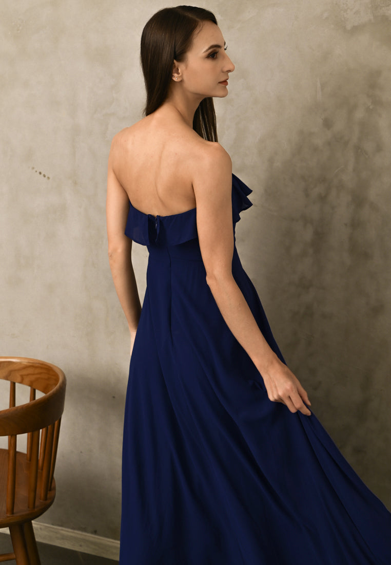 BebeBeige Off Shoulder Maxi Dress