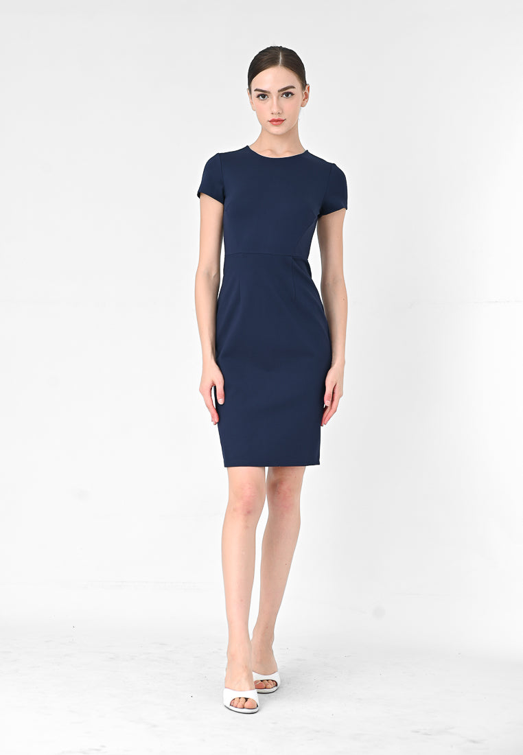 BebeBeige Back-Zipper Mini Dress