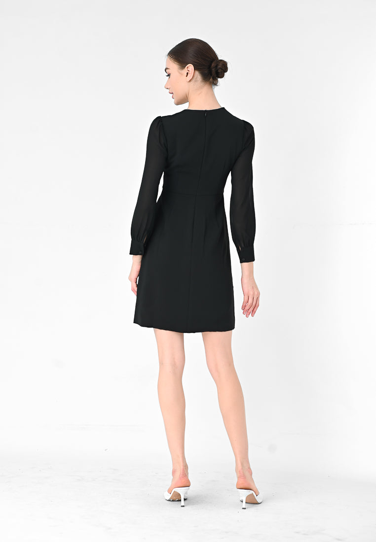 BebeBeige Long Sleeve Mini Dress