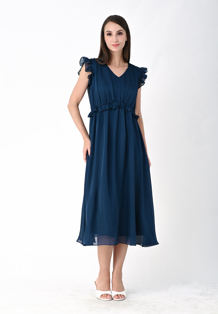 BebeBeige Sleeveless Midi Dress