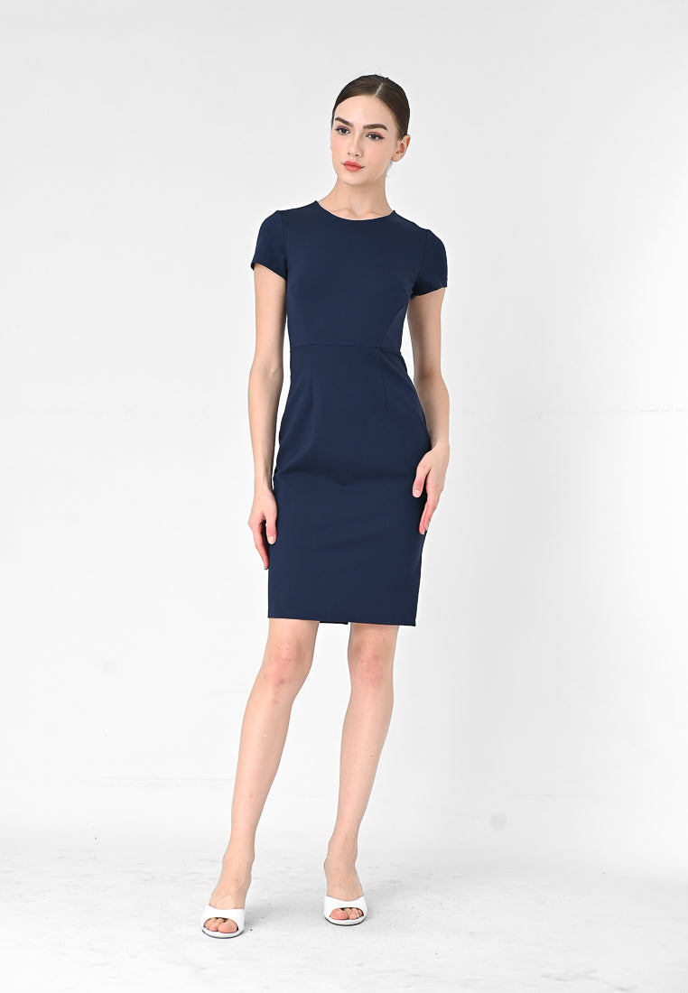 BebeBeige Back-Zipper Mini Dress