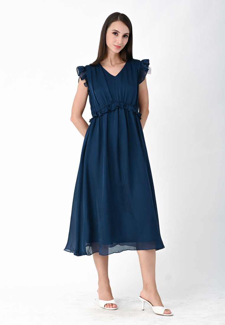 BebeBeige Sleeveless Midi Dress