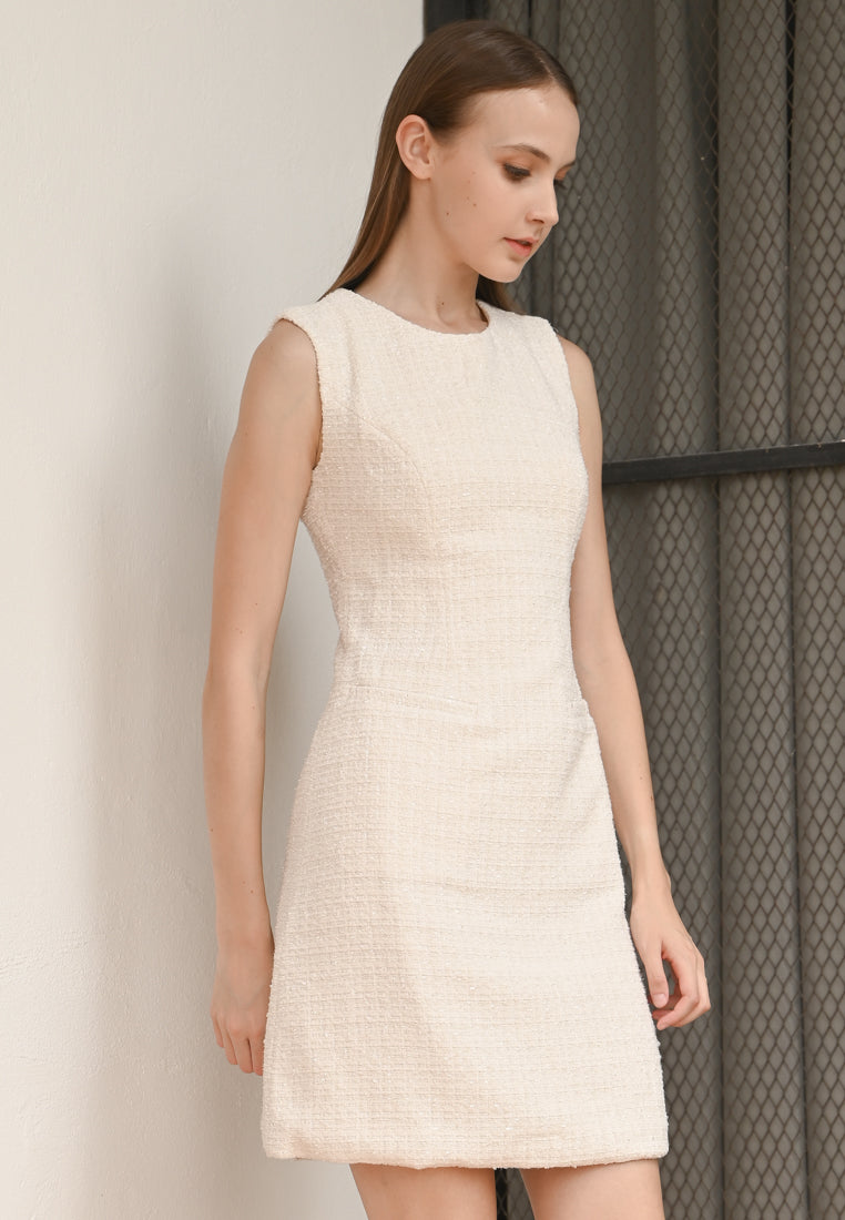 BebeBeige Round Neck Mini Dress