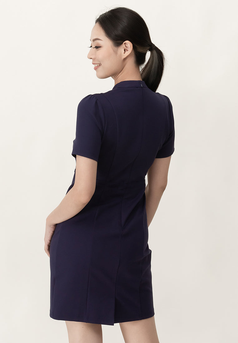BebeBeige V-Neckline Polyester Slim Fit Mini Dress