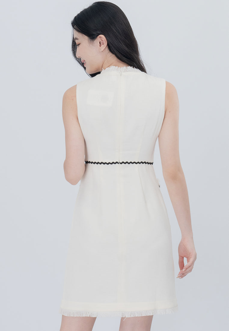 BebeBeige Tweed Sleeveless with Pockets Mini Dress